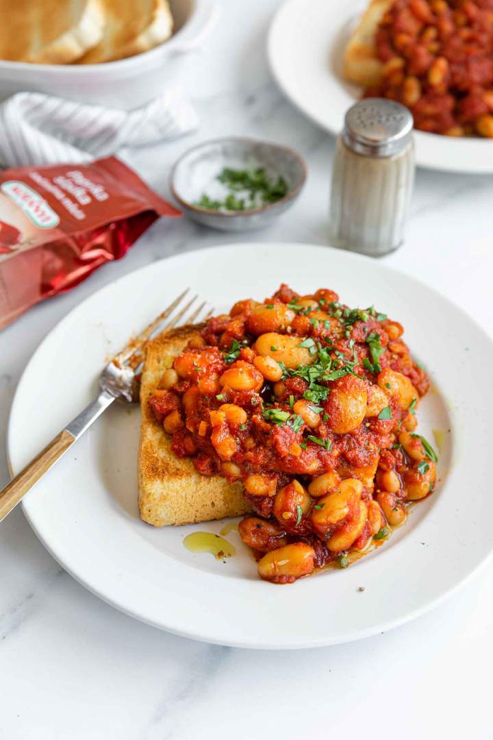 Baked Beans from Scratch with toast