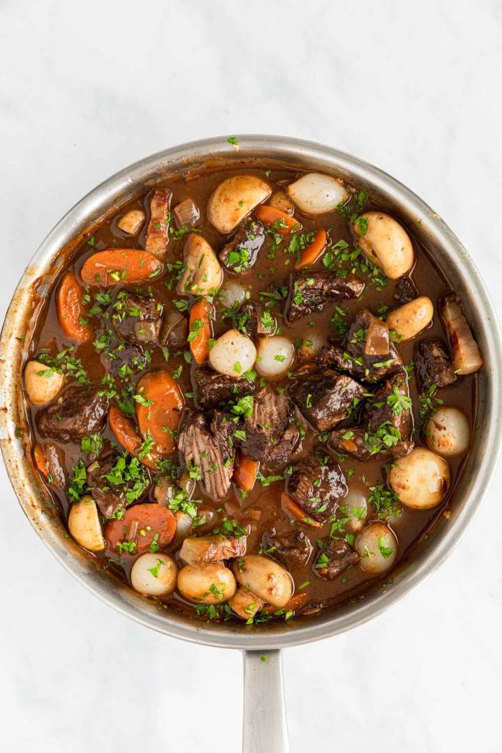 Beef Bourguignon - cooked
