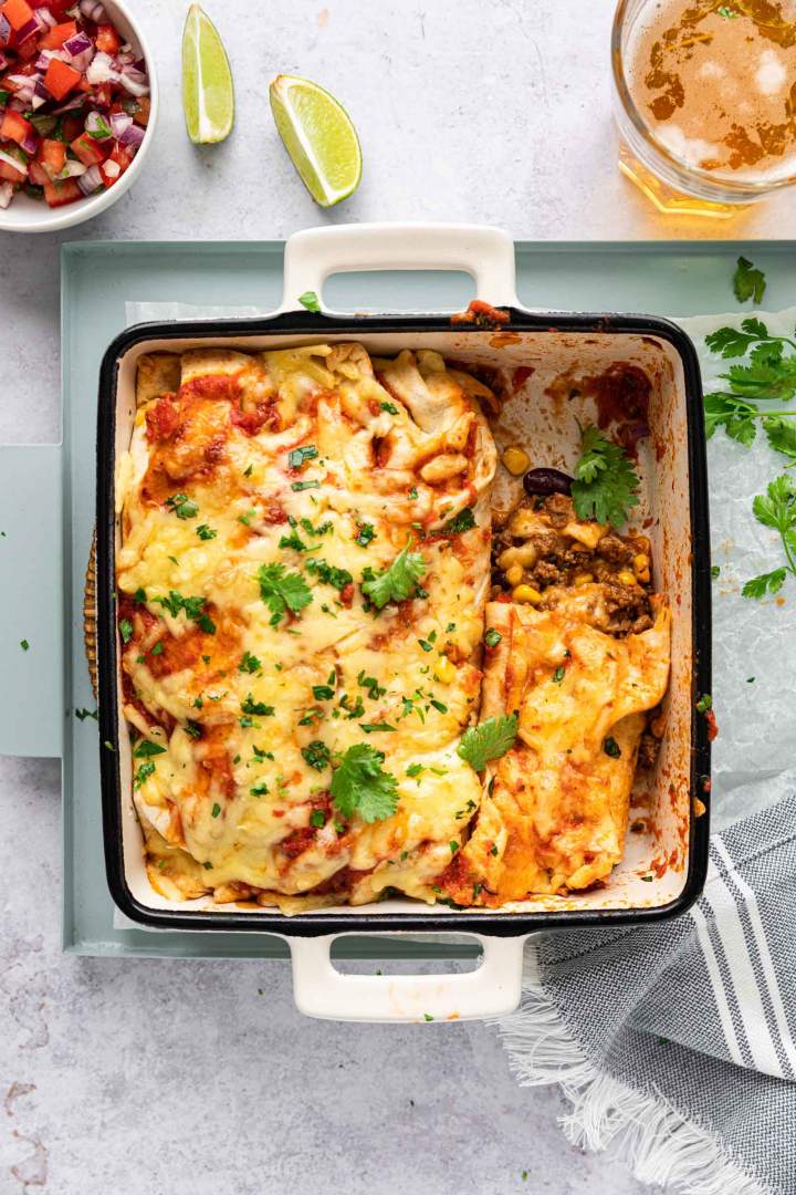 Ground Beef Enchiladas easy and juicy