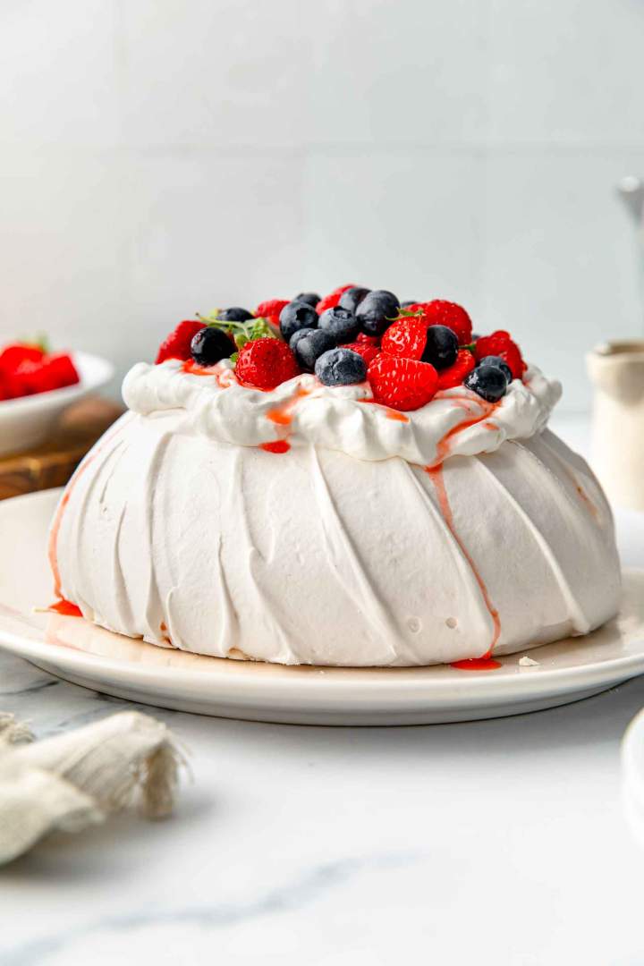 Berry Pavlova with Whipped Cream