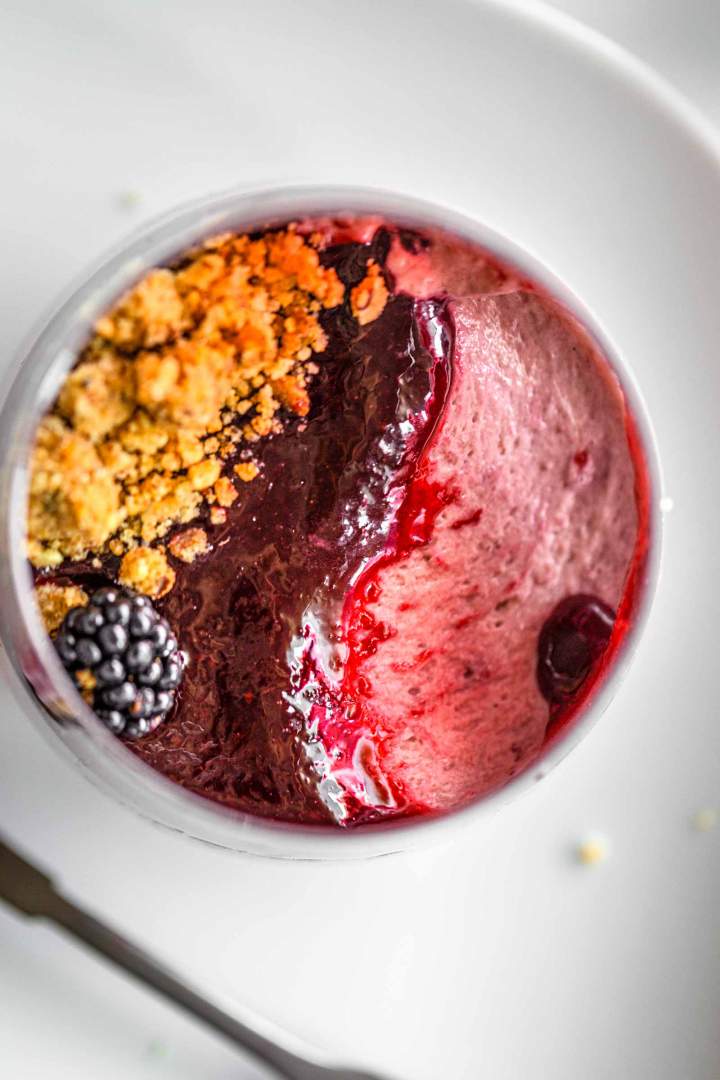 Blackberry Mousse with Rosemary Crumble