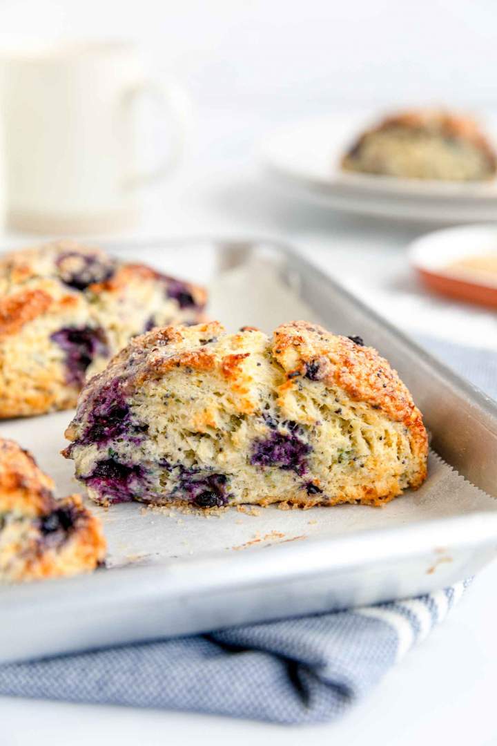 Lemon Blueberry Scones with Poppy Seeds