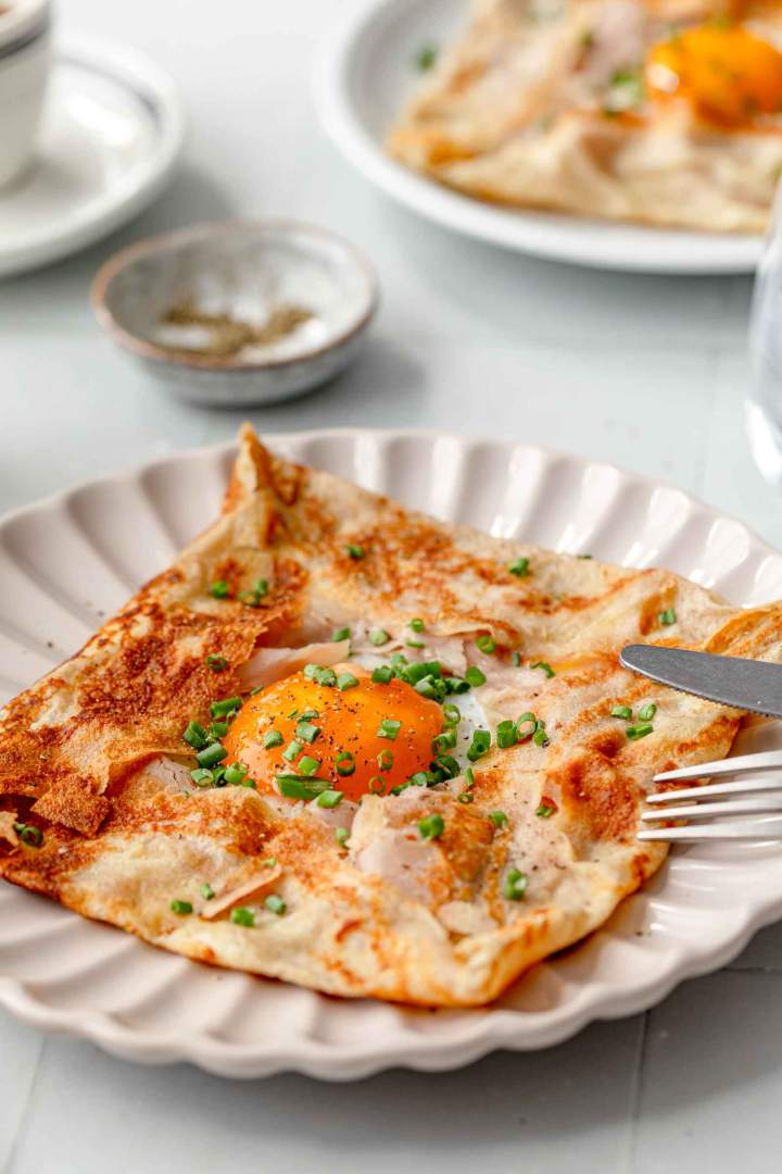Buckwheat Crepes with Ham and Egg