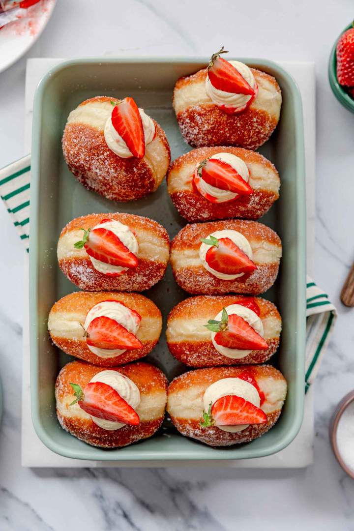 Strawberry Cream Doughnuts