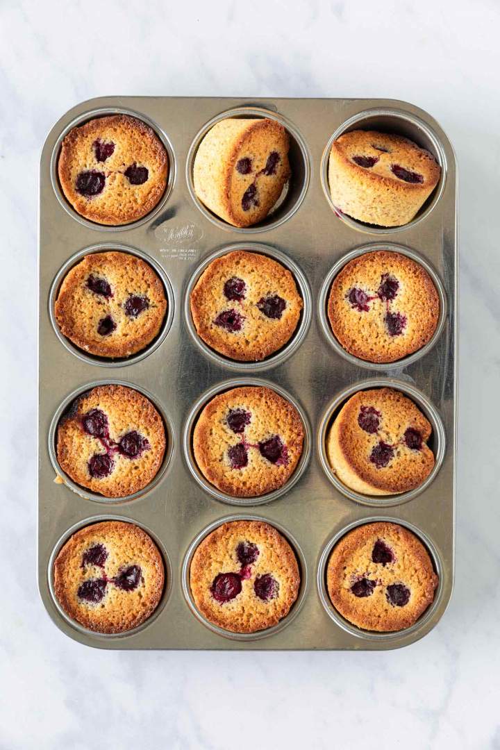 Brown Butter Cherry Muffins - baked