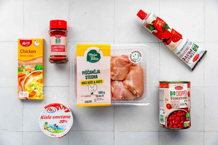Hiter piščančji paprikaš - sestavine