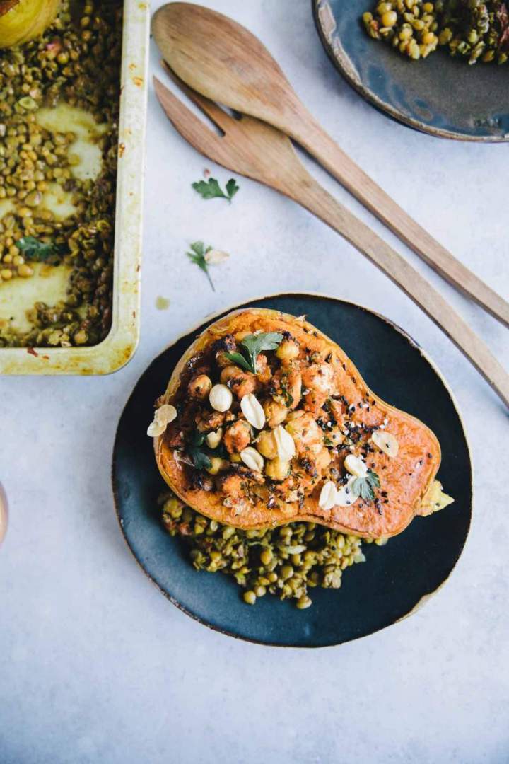 Stuffed Butternut Squash with Lentil Daal from jernejkitchen.com