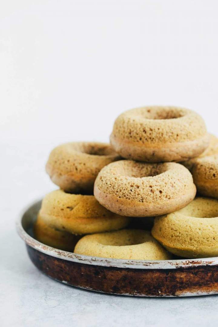 Chocolate Glazed Baked Chestnut Doughnuts