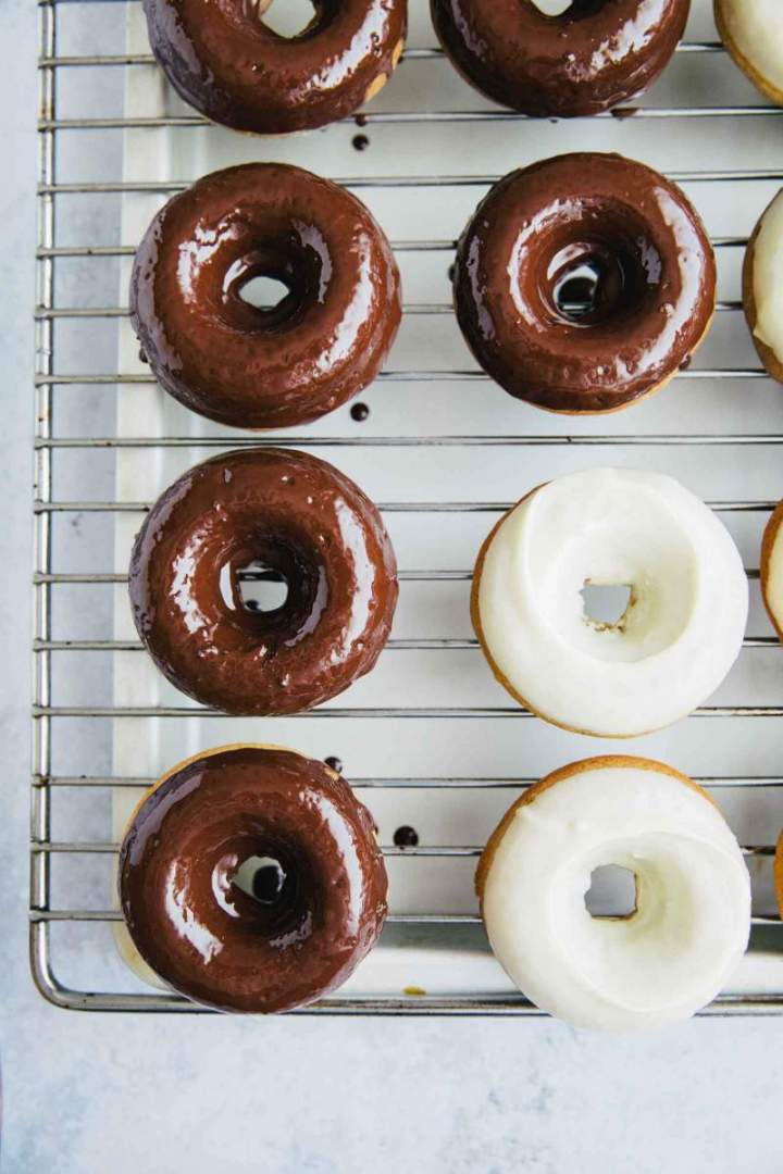 Chocolate Glazed Baked Chestnut Doughnuts