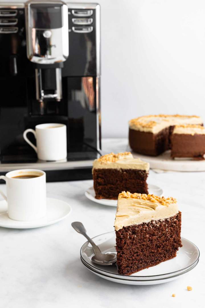 espresso cake made with espresso machine