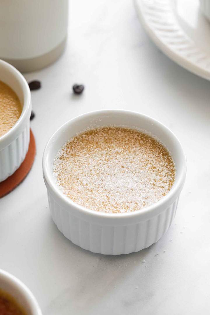 Coffee Creme Brulee before torching