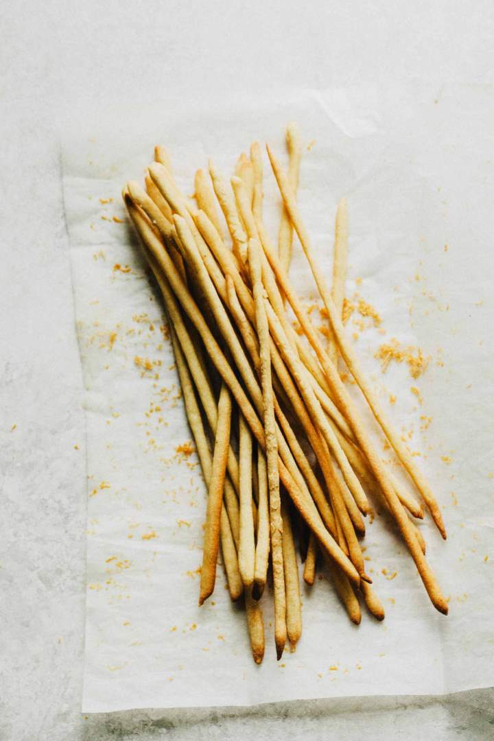 Corn and Parmesan cheese grissini