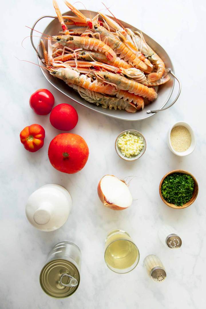 Ingredients for a delicious easy shrimp scampi recipe