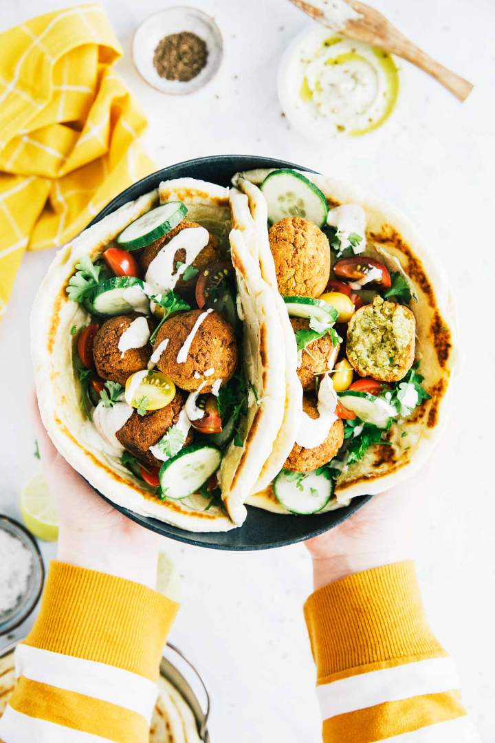 Delicious Vegan Homemade Easy Falafel Wrap - Alphafoodie
