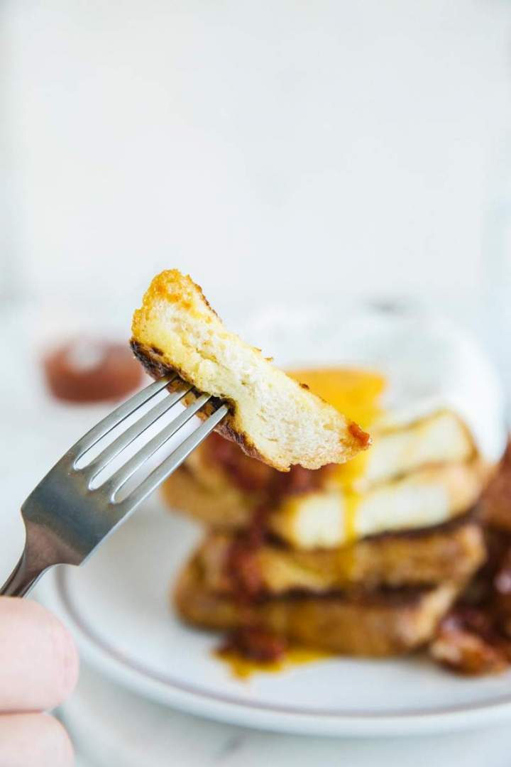 French Toast with Bacon and Hot Sauce