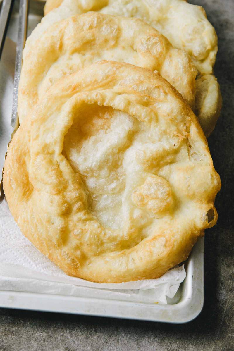 Fried pizza dough for Fried pizza with three delicious toppings