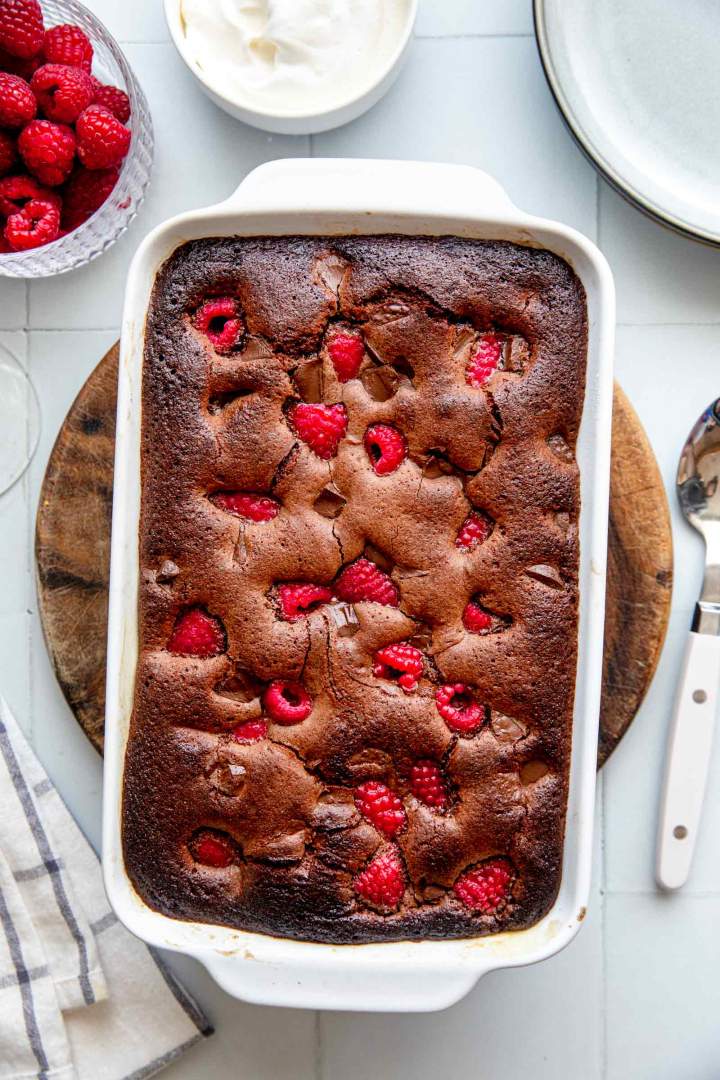 Giant Molten Chocolate Raspberry Lava Cake