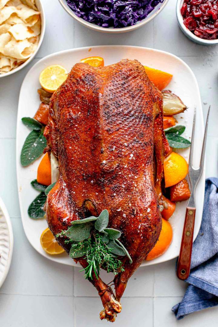 Goska z brusničnim džemom