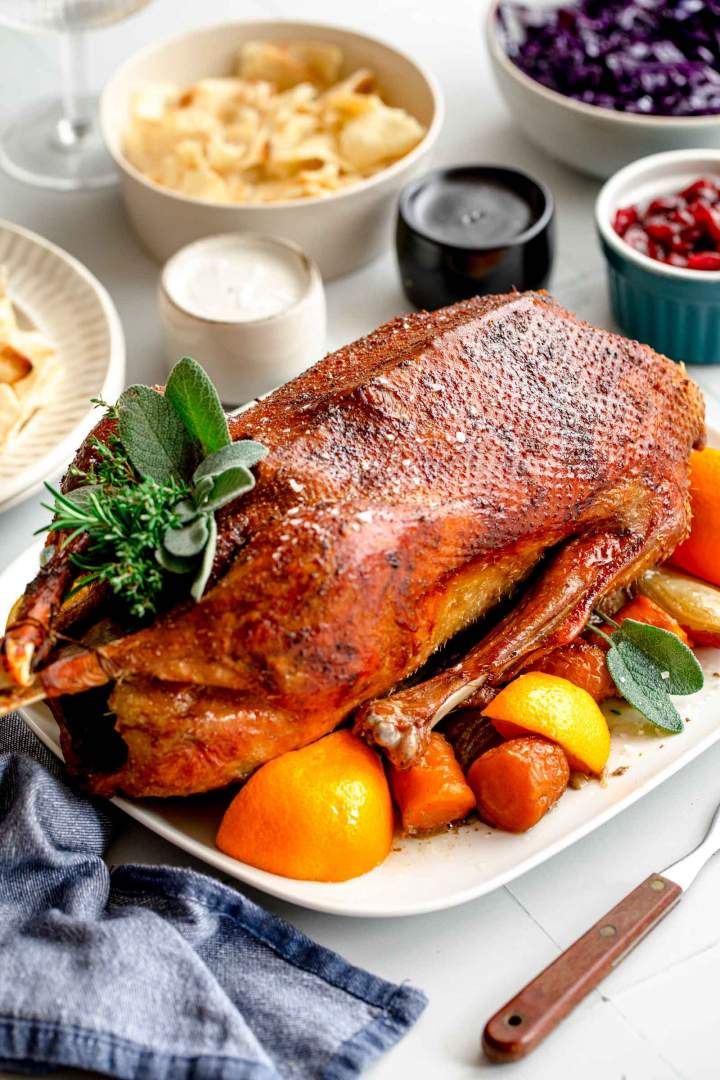 Roast Goose with Cranberry Jam