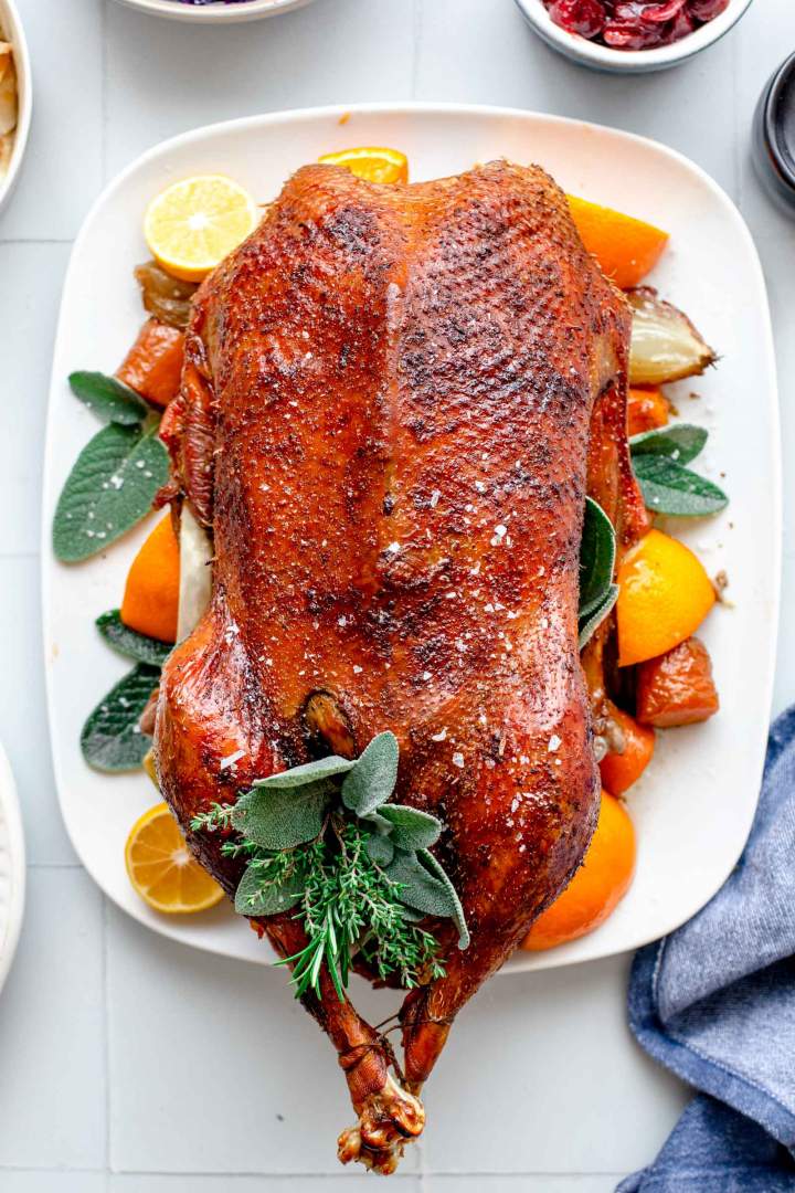 Roast Goose with Cranberry Jam