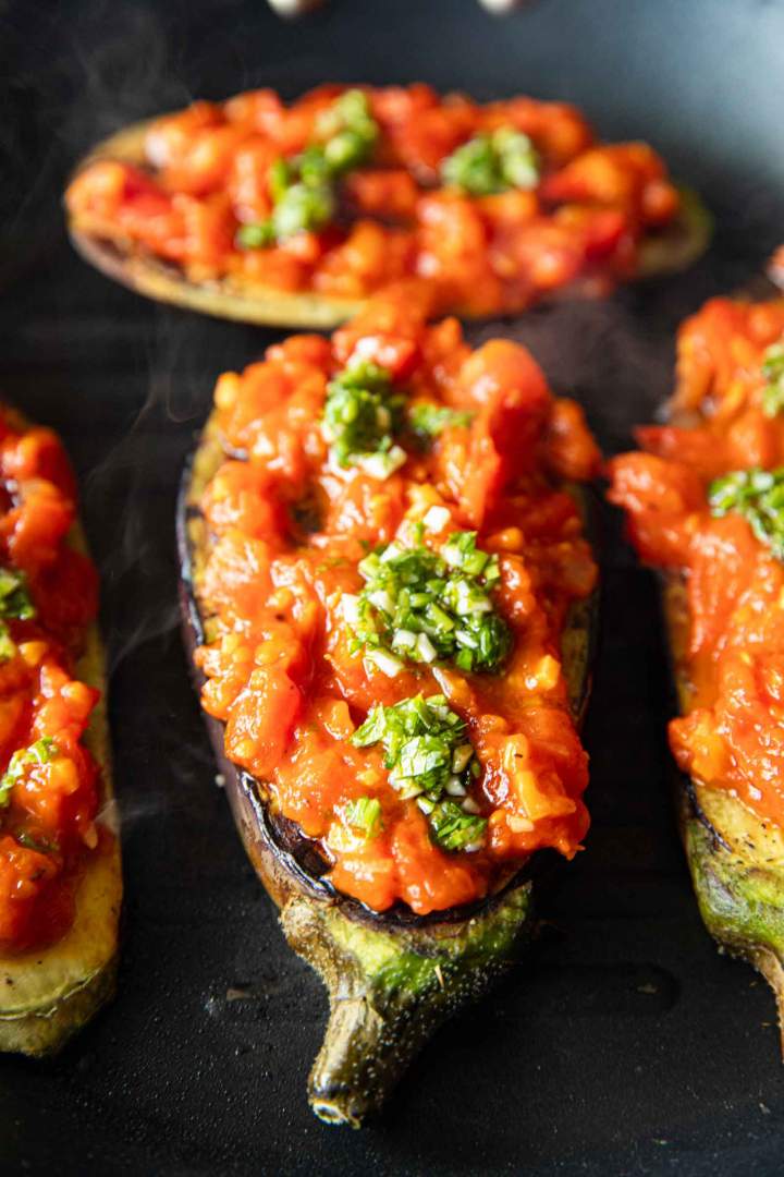 Grilled Eggplant with Homemade Tomato Sauce