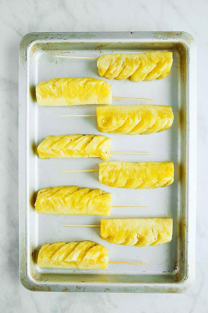 Fresh pineapple, cut on slices