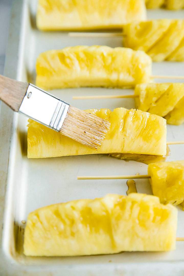 Glazed fresh pineapple