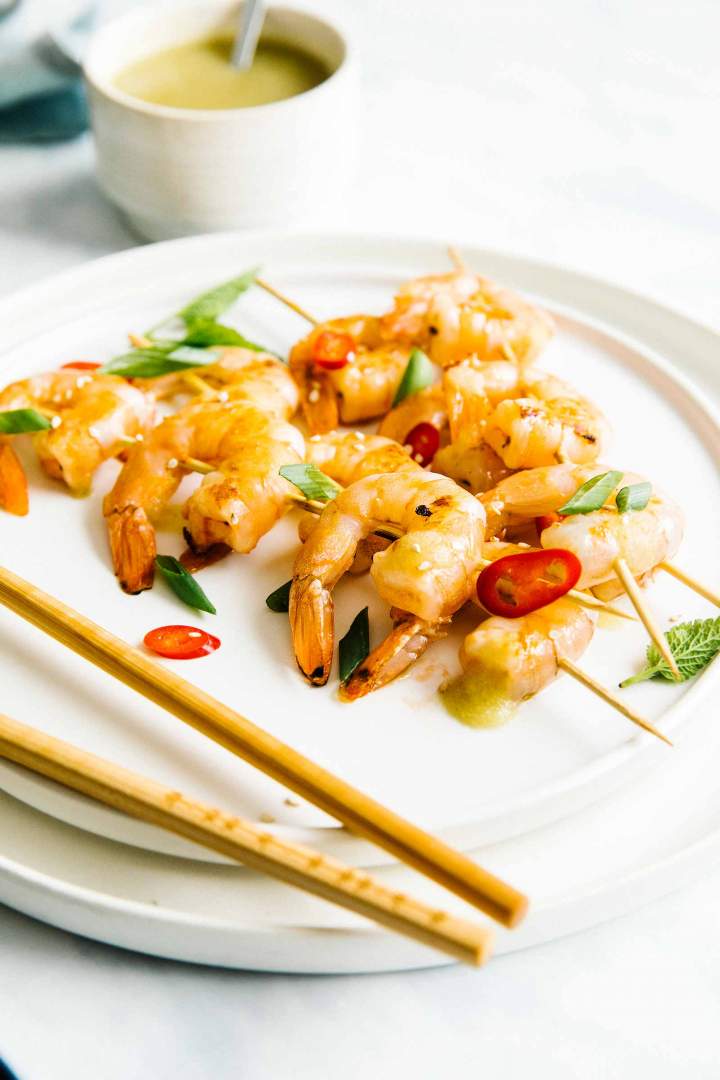 Grilled Shrimp Skewers with Citrus Sauce