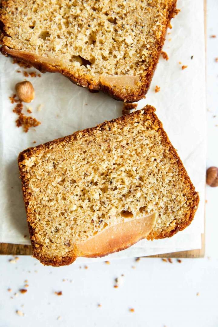 Slice of Honey Hazelnut Quince Cake