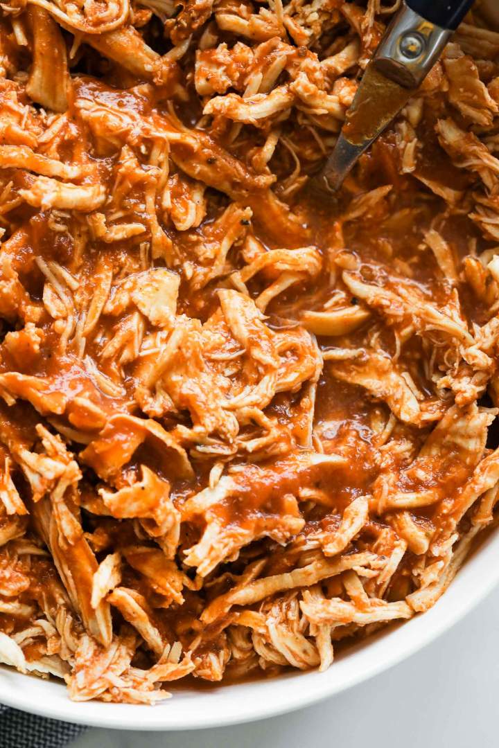 Instant Pot Shredded Chicken close up
