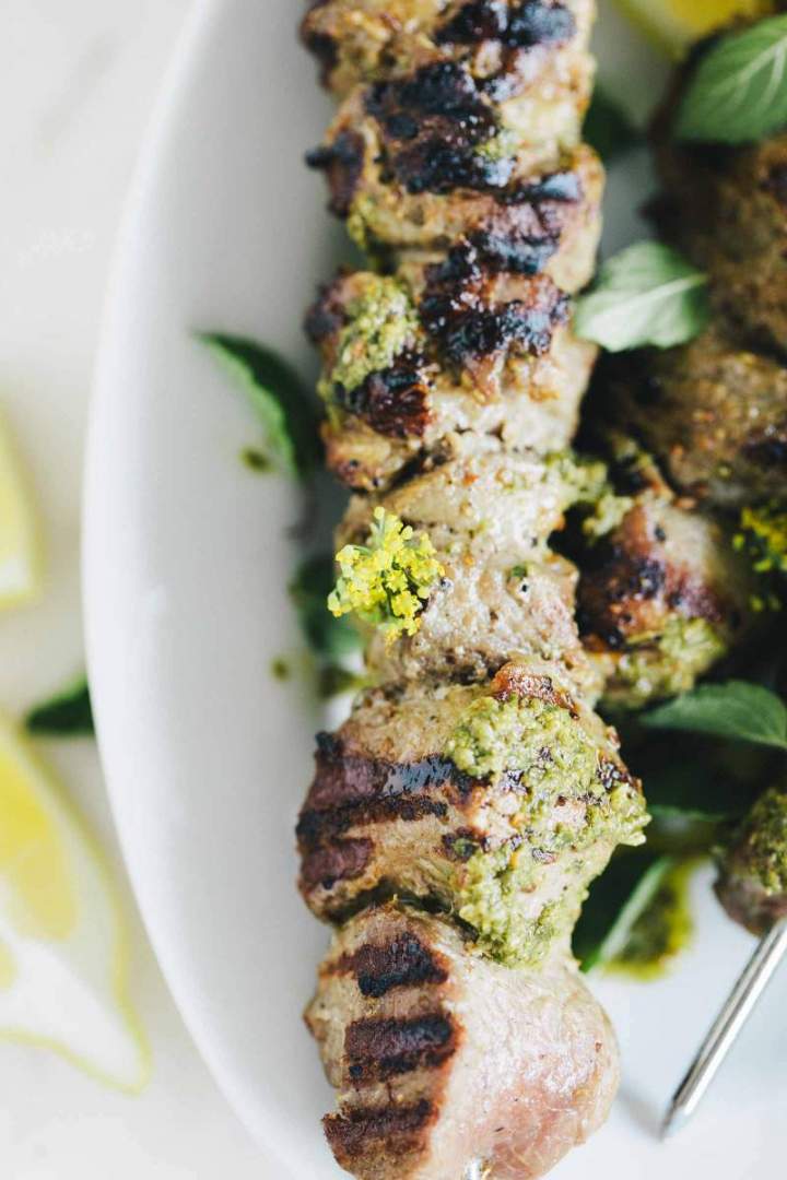 Lamb Skewers with Mint Sauce from jernejkitchen.com