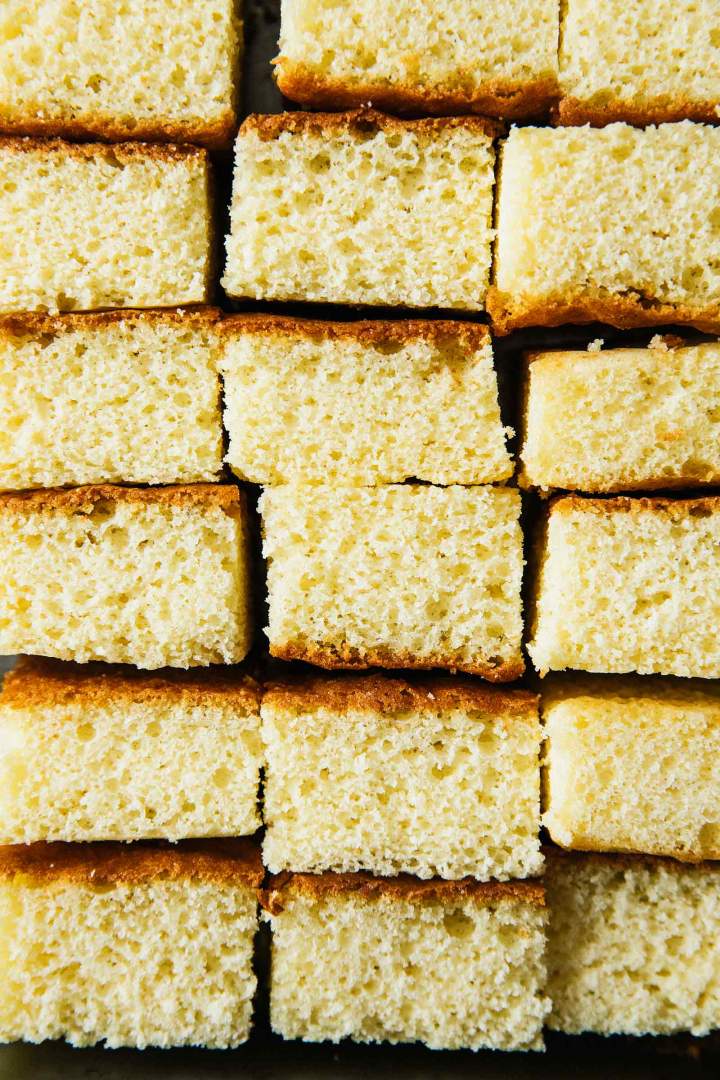Soft sponge cake for Lamington