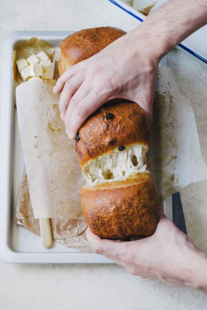 Milk Bread with Raisins