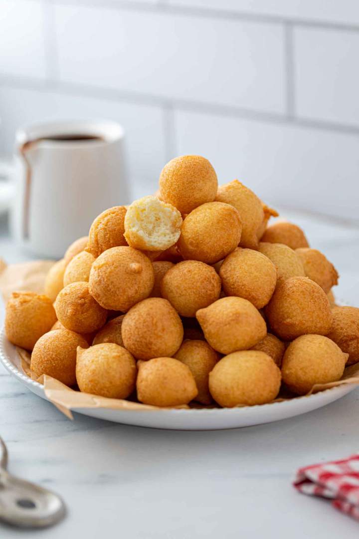 Sweet fritters with chocolate