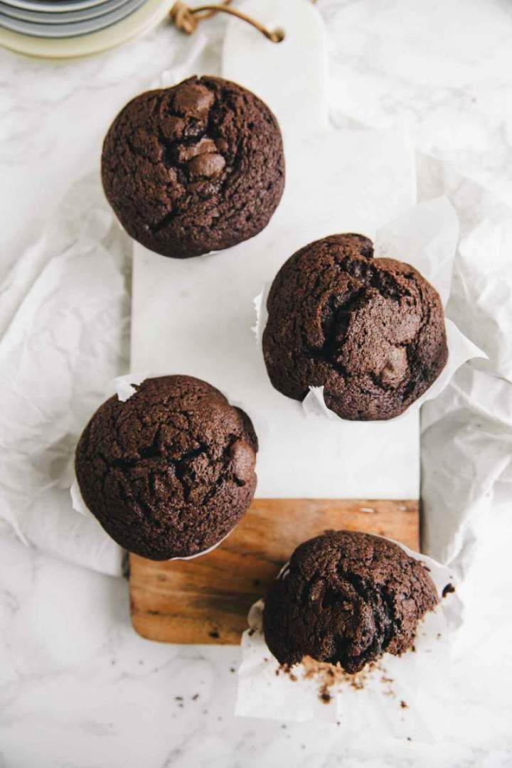 Baked Double chocolate Muffins
