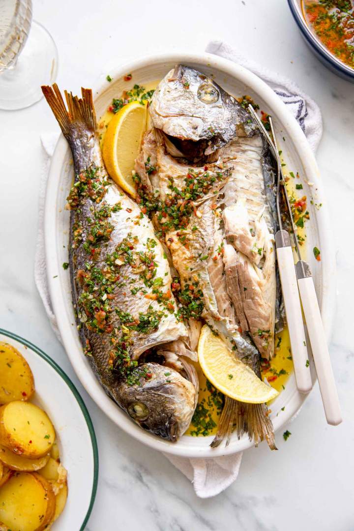 Oven-Baked Sea Bream with Potatoes