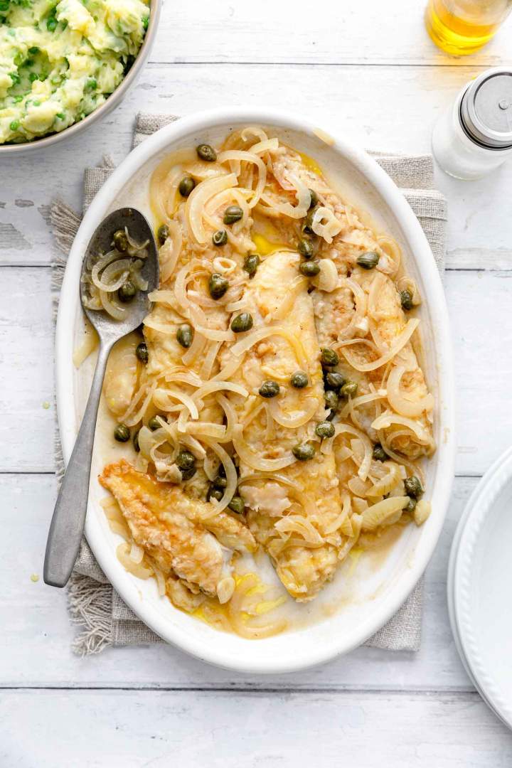 Hake in Butter Onion Sauce