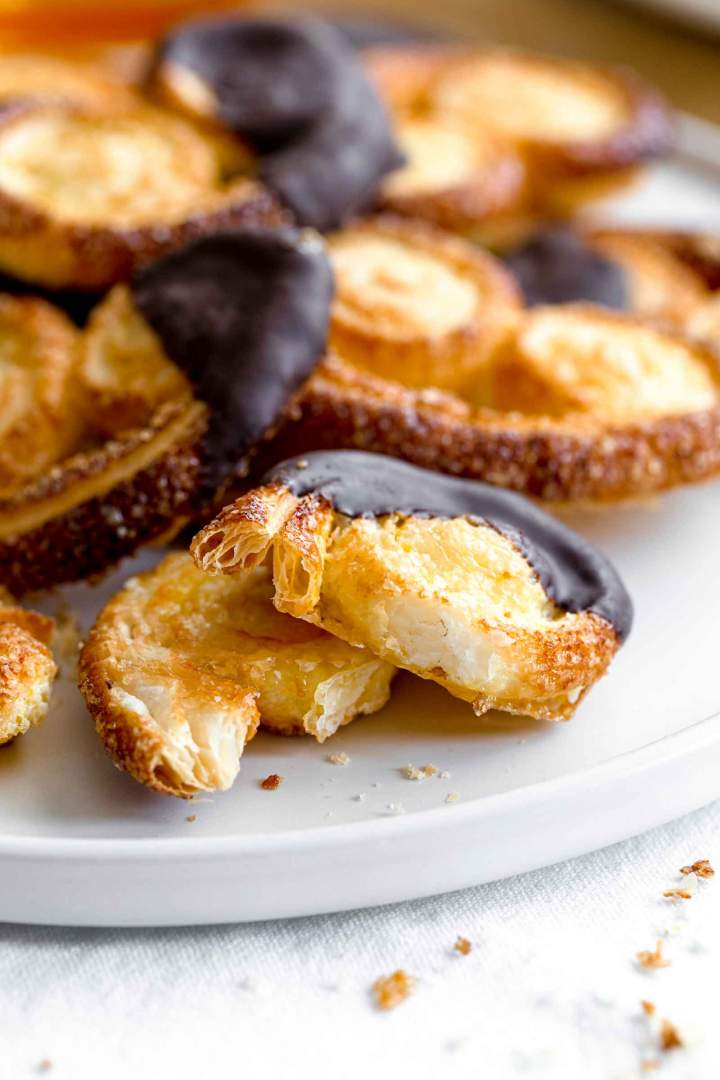 Chocolate-Dipped Orange Palmier Cookies