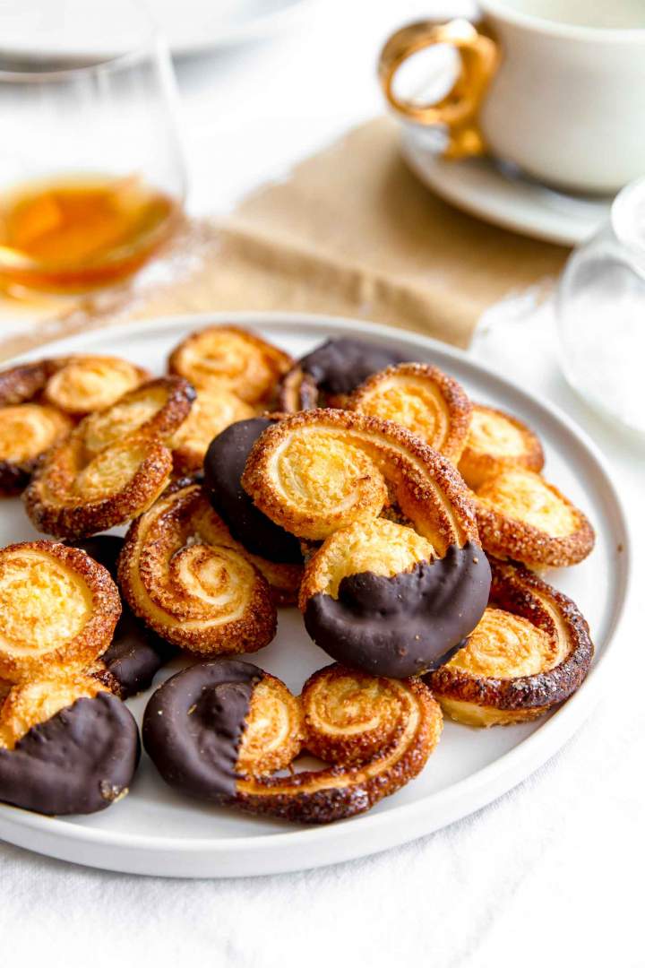 Palmier piškoti s pomarančo in čokolado