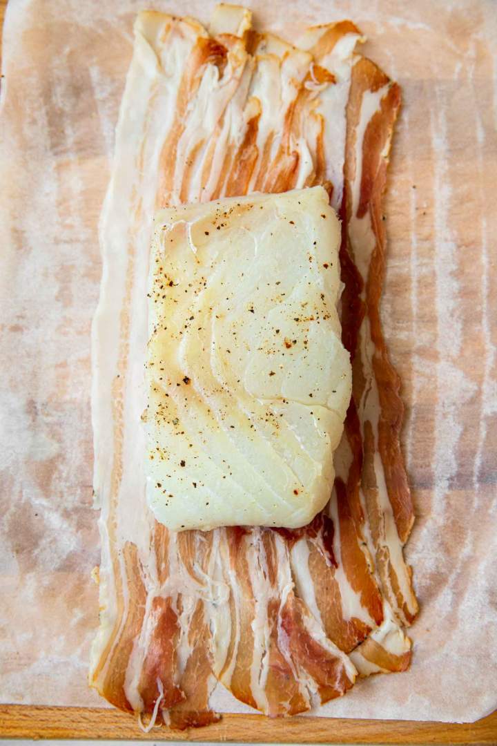 Wrapping Cod Fillets in Pancetta