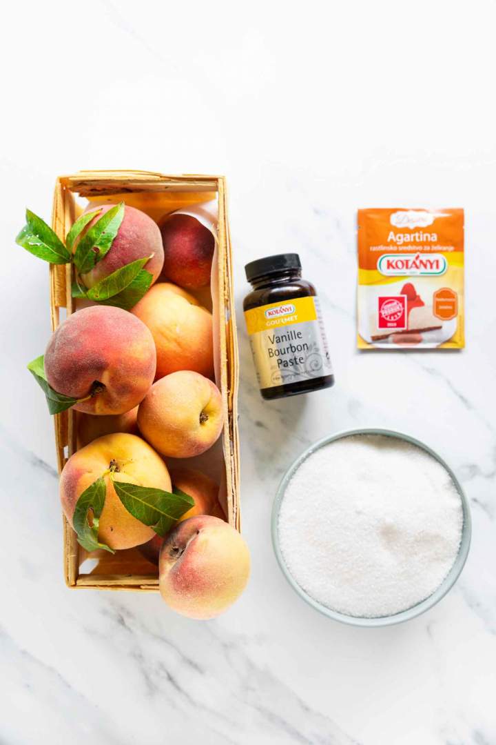 Ingredients for homemade Peach Jam