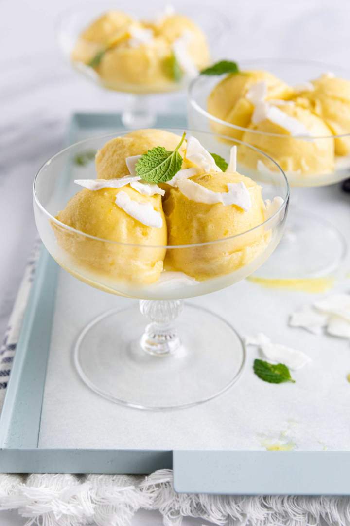 Pineapple Sorbet with coconut