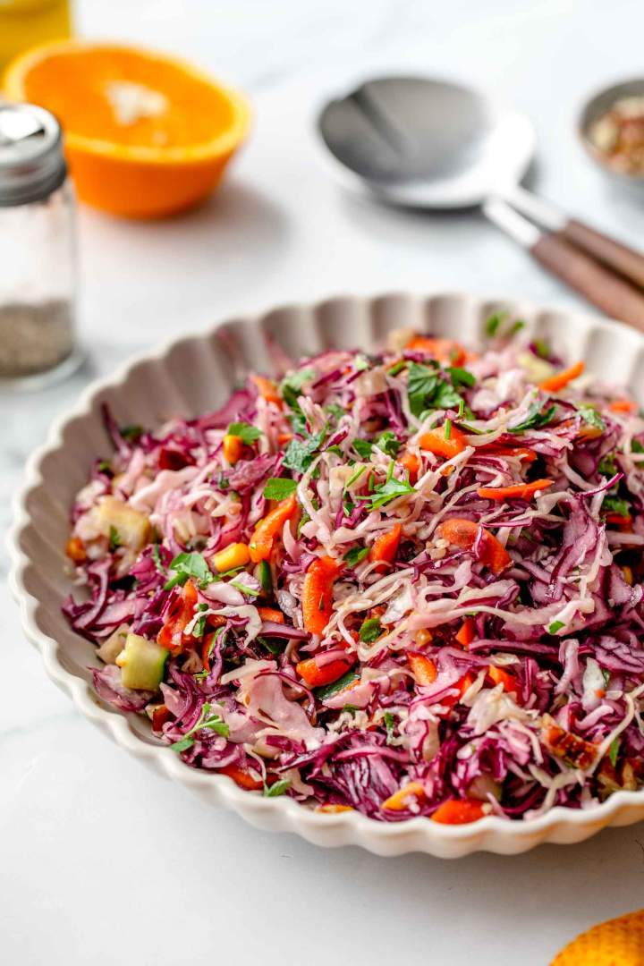Colorful cabbage salad