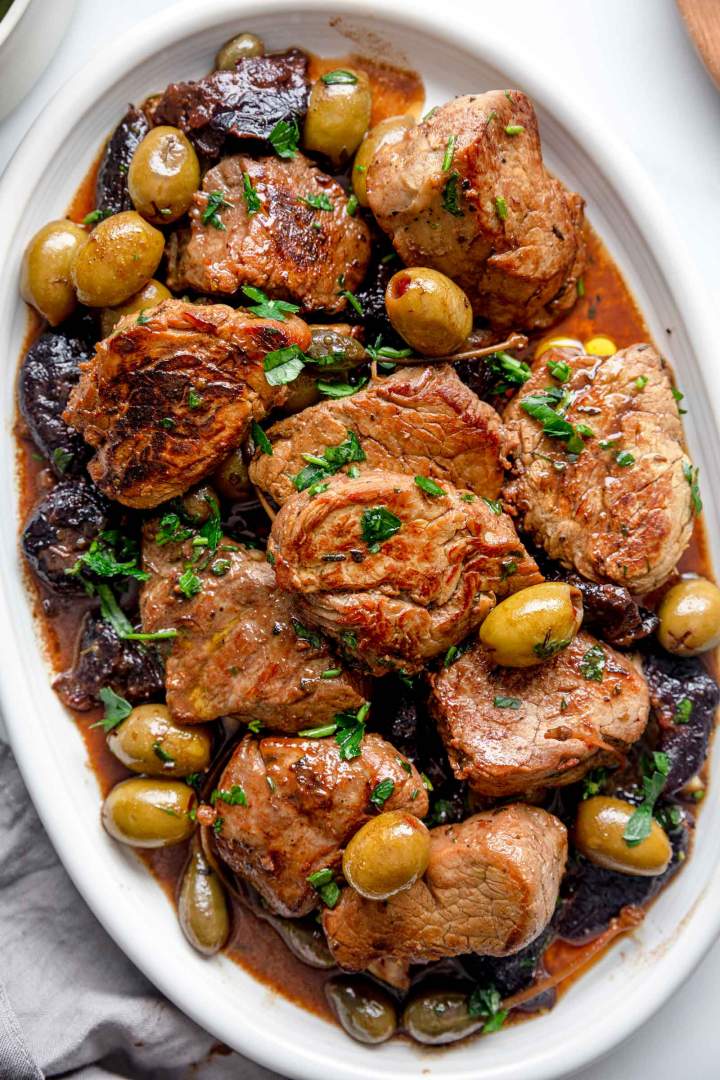 Pork Marbella (Pork tenderloin with prunes and olives)