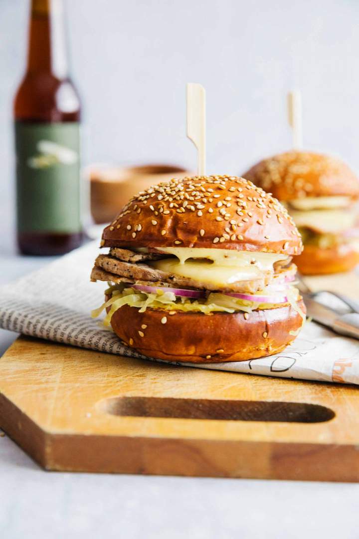 Pork Roast and Sauerkraut Burger