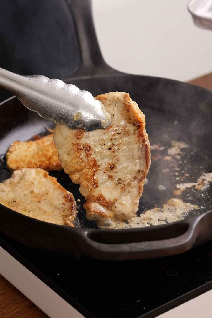 Seared Pork loin steak with sauce