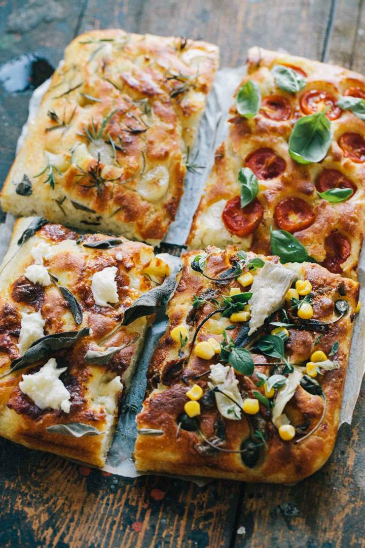 Krompirjeva fokača (focaccia) s štirimi slastnimi nadevi