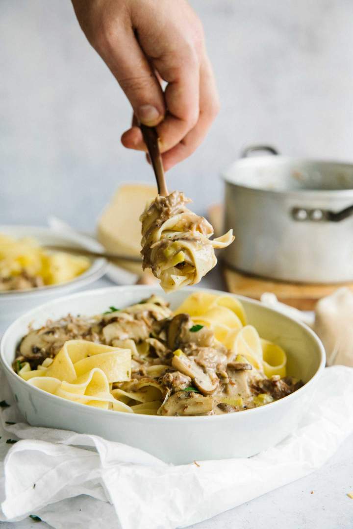 Pressure Cooker Beef Stroganoff