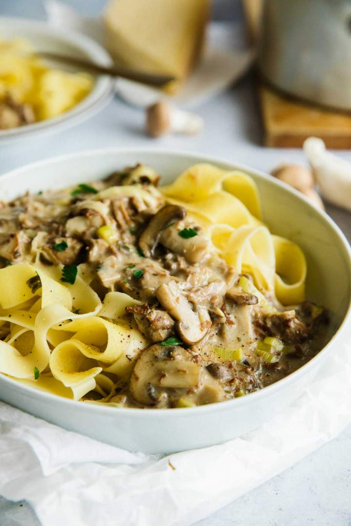 Pressure Cooker Beef Stroganoff