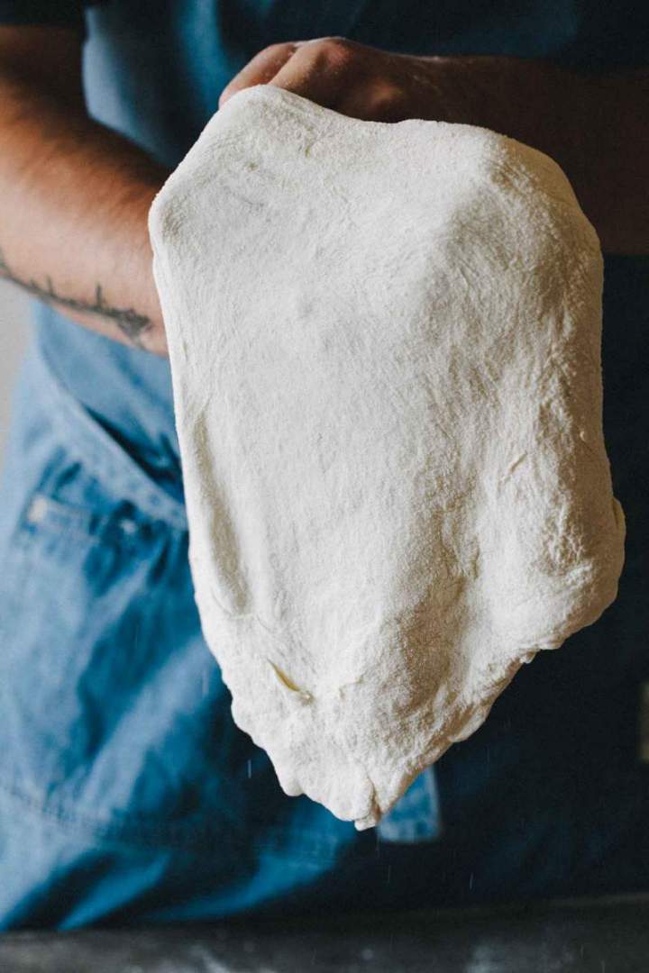 Shaping dough for Quick pizza dough (crust)